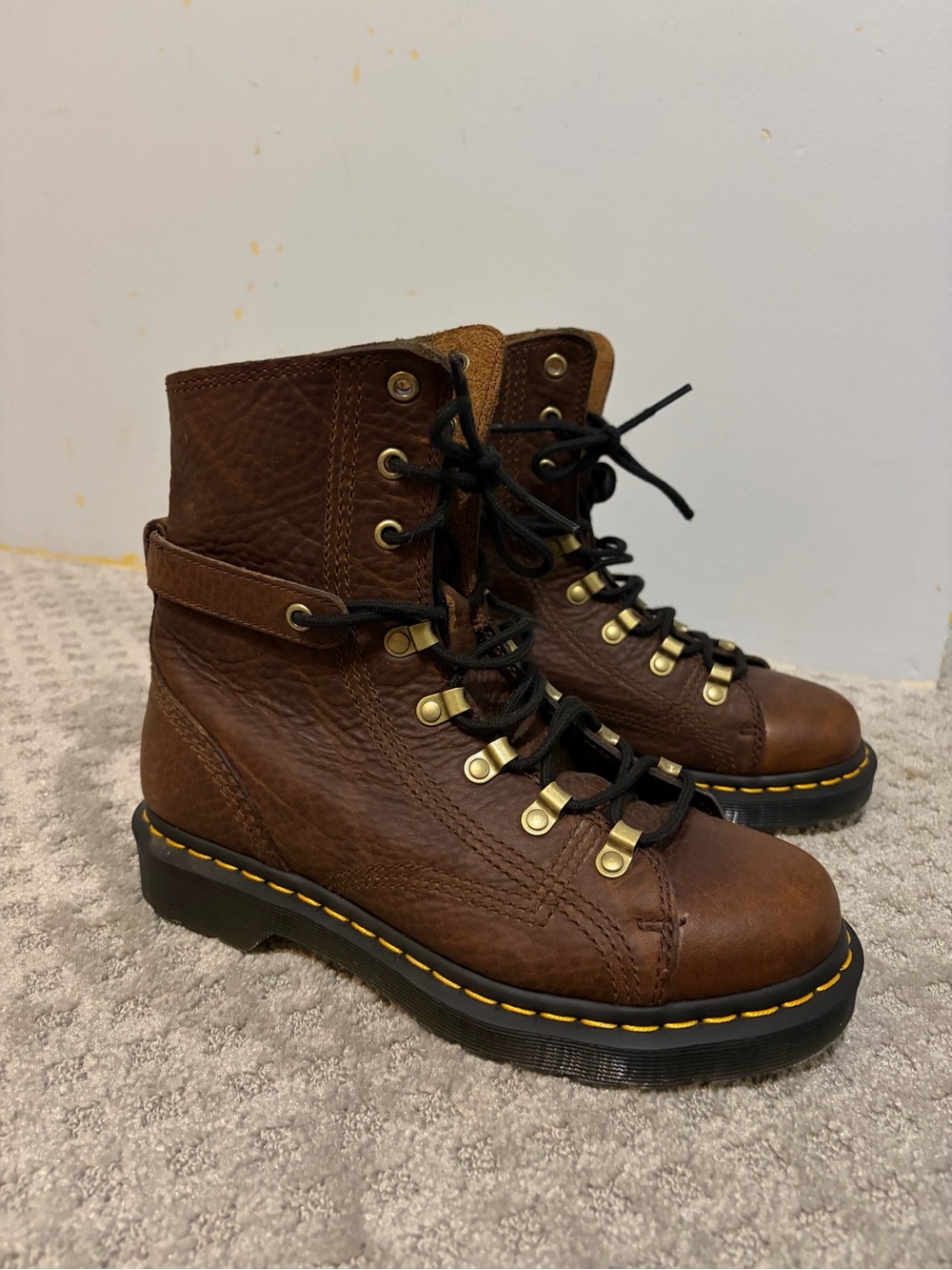 Dr. Martens Coraline Leather Boots Brown